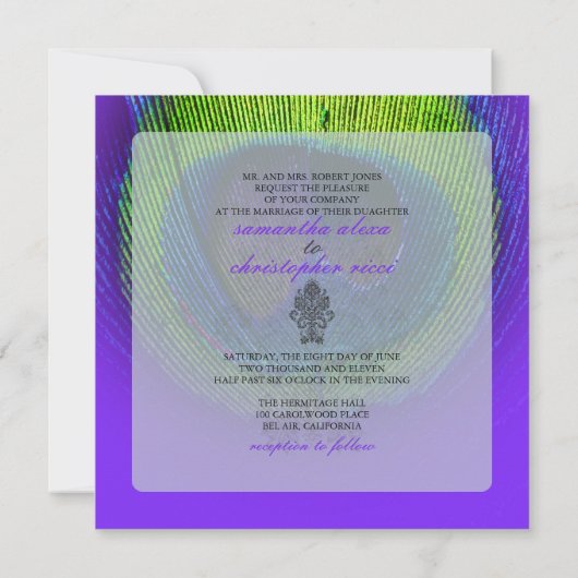 PixDezines Peacock Eye/diy 招待状 (裏面)