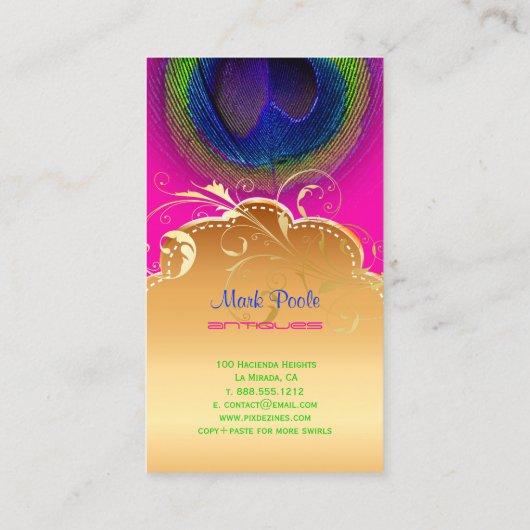 PixDezines Peacock eye+filigree旋回 名刺 (裏面)