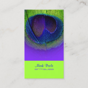 PixDezines Peacock eye/purple+cobalt+ネオングリーン 名刺