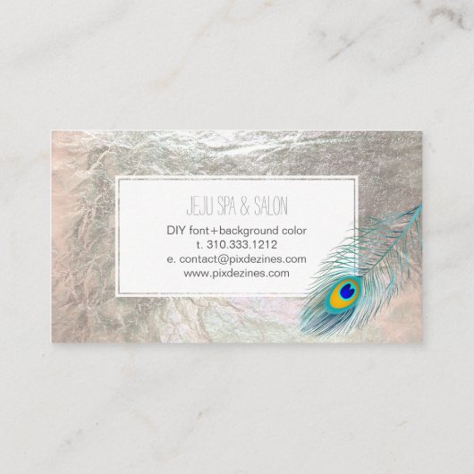 PixDezines peacock feather/フェイクsilver 名刺 (裏面)
