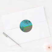 PixDezines Peacock Feather/diy背景色 ラウンドシール (封筒)