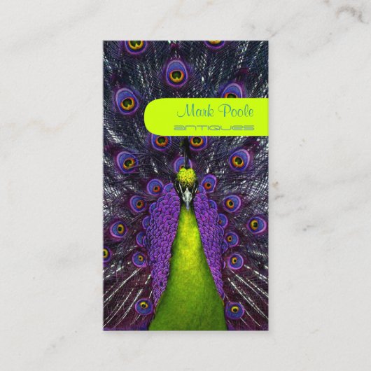 PixDezines peacock feather/purple+emerald 名刺 (正面)