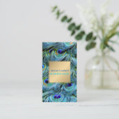 PixDezines Peacock Fethere/Cobalt/Aqua 名刺 (スタンド正面)