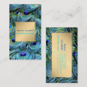PixDezines Peacock Fethere/Cobalt/Aqua 名刺 (正面/裏面)