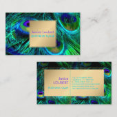 PixDezines Peacock Fethere/Cobalt/Aqua 名刺 (正面/裏面)