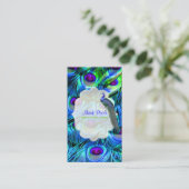 PixDezines Peacock Fethere/Cobalt Blue 名刺 (スタンド正面)