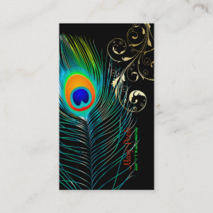 PixDezines Peacock+filigree旋回 名刺