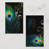 PixDezines Peacock+filigree旋回 名刺 (正面/裏面)