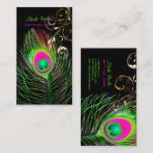 PixDezines Peacock+filigree旋回/diy背景 名刺 (正面/裏面)