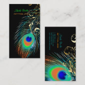 PixDezines Peacock+filigree旋回/diy背景 名刺 (正面/裏面)