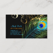 PixDezines Peacock+filigree旋回/diy背景 名刺 (裏面)