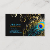 PixDezines Peacock+filigree旋回/diy背景 名刺 (裏面)
