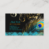 PixDezines Peacock+filigree+lace/diy背景 名刺 (裏面)