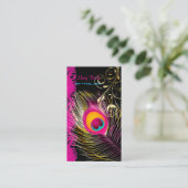 PixDezines Peacock+filigree+lace/diy背景 名刺 (スタンド正面)