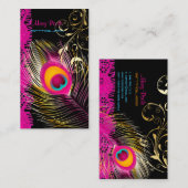 PixDezines Peacock+filigree+lace/diy背景 名刺 (正面/裏面)