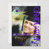 PixDezines Peacock Graduation/DIY 背景 招待状 (正面)