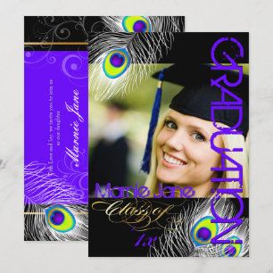 PixDezines Peacock Graduation/DIY 背景 招待状