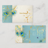 PixDezines peacock pizzazz+filigree旋回 名刺 (正面/裏面)