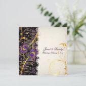 PixDezines peacock pizzazz, filigree+swarls+black  招待状 (スタンド正面)