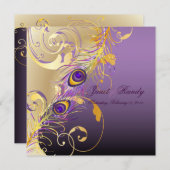 PixDezines peacock pizzazz filigree+swarls/DIY 招待状 (正面/裏面)