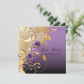 PixDezines peacock pizzazz filigree+swarls/DIY 招待状 (スタンド正面)