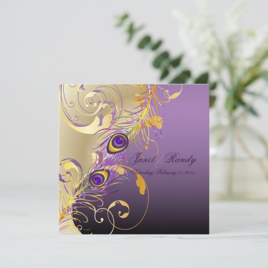 PixDezines peacock pizzazz filigree+swarls/DIY 招待状 (スタンド正面)