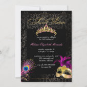 PixDezines peacock sweet 16 masquerade/DIYカラー!! 招待状 (裏面)