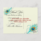 PixDezines peacock you/DIY感謝していバックグラウンドカラー ポストカード (裏面)