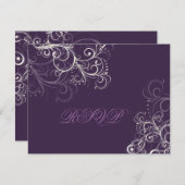 PixDezines Pearl旋回/Plum RSVPには5x7が必要 出欠カード (正面/裏面)