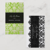 PixDezines pearl isabella damask/DIYカラー/matcha 名刺 (正面/裏面)