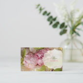 PixDezines Peonies+グリーンオーキッド 名刺 (スタンド正面)