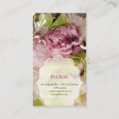 PixDezines Peonies+グリーンオーキッド 名刺 (裏面)