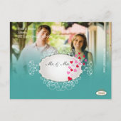 PixDezines photo+peacock/save the date 案内ポストカード (裏面)