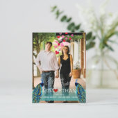 PixDezines photo+peacock/save the date 案内ポストカード (スタンド正面)