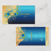 PixDezines piedellic Peacock+メタリックブルー 名刺 (正面/裏面)