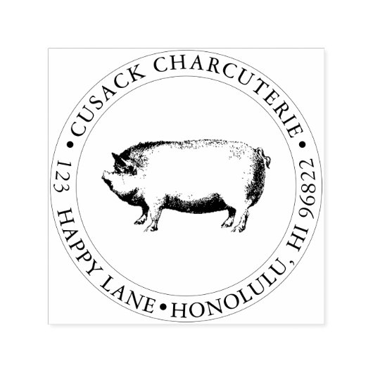 PixDezines Pig, Butcher Shop, Charcuterie セルフインキングスタンプ (デザイン)