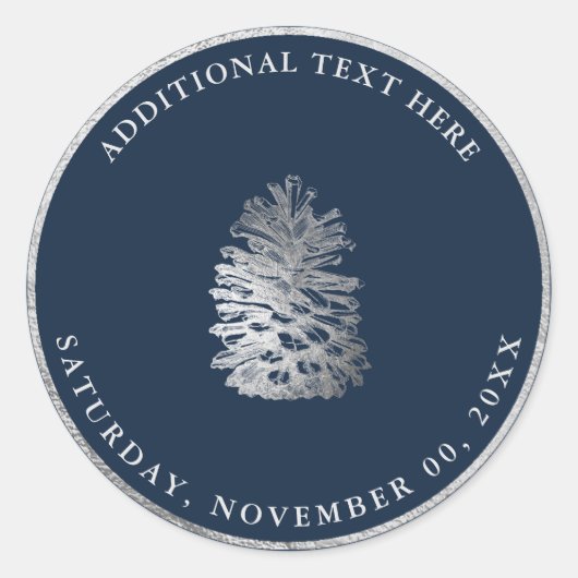 PixDezines PINECONE SILVER|フェイク DIY背景 ラウンドシール (正面)