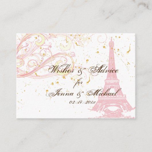 PixDezines PINKエッフェルタワー+WISHES+アドバイス アドバイスカード (正面)