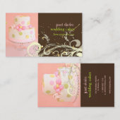 PixDezines PINK+CHOCOLATE/結婚' CAKE/SWARLS 名刺 (正面/裏面)