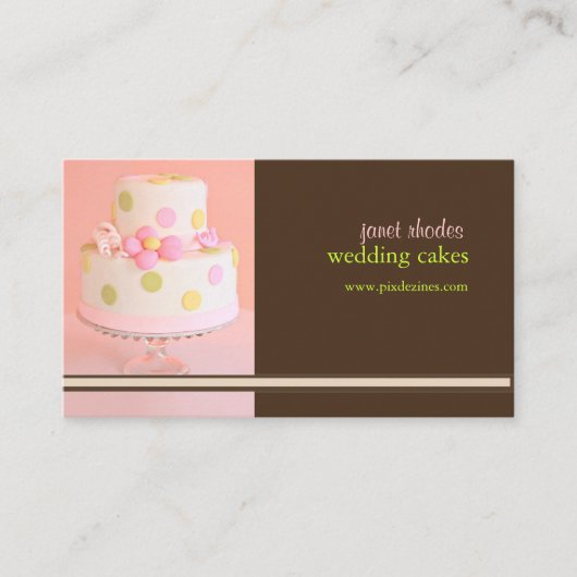 PixDezines Pink+Chocolate's 結婚 cake(PixDezines Pin 名刺 (正面)