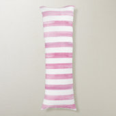 PixDezines Pink Digital Water color/Adj.ストライプ ボディピロー (正面縦)