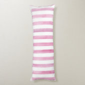 PixDezines Pink Digital Water color/Adj.ストライプ ボディピロー (裏面 (縦))
