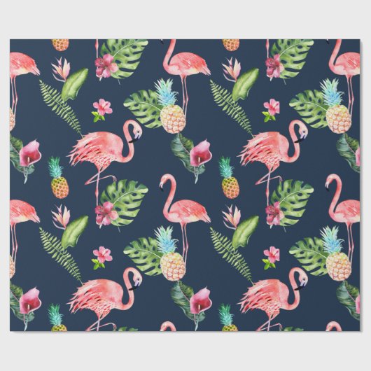 PixDezines PINK FLAMINGOS |背景の表示 ラッピングペーパー (フラット)