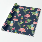 PixDezines PINK FLAMINGOS |背景の表示 ラッピングペーパー (アンロールド)