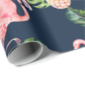 PixDezines PINK FLAMINGOS |背景の表示 ラッピングペーパー (ロールコーナー)