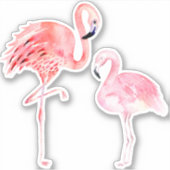 PixDezines Pink Flamingos、mommy+ベビー シール (正面)