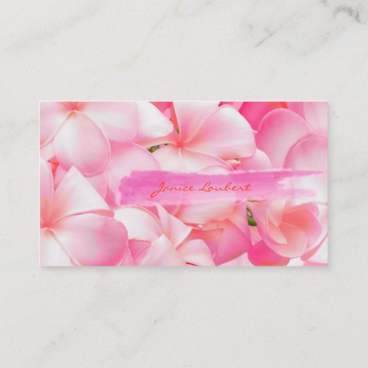 PixDezines PINK KONA PLUMERIAS 名刺 (裏面)