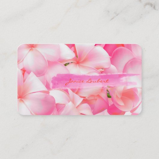 PixDezines PINK KONA PLUMERIAS 名刺 (裏面)