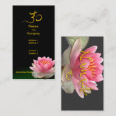 PixDezines Pink Lotus、瞑想的な治療者 名刺 (正面/裏面)