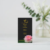 PixDezines Pink Lotus、瞑想的な治療者 名刺 (スタンド正面)